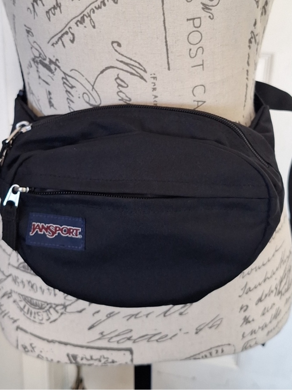 Jansport Black Waist Fanny Pack with Front Zip Pocket